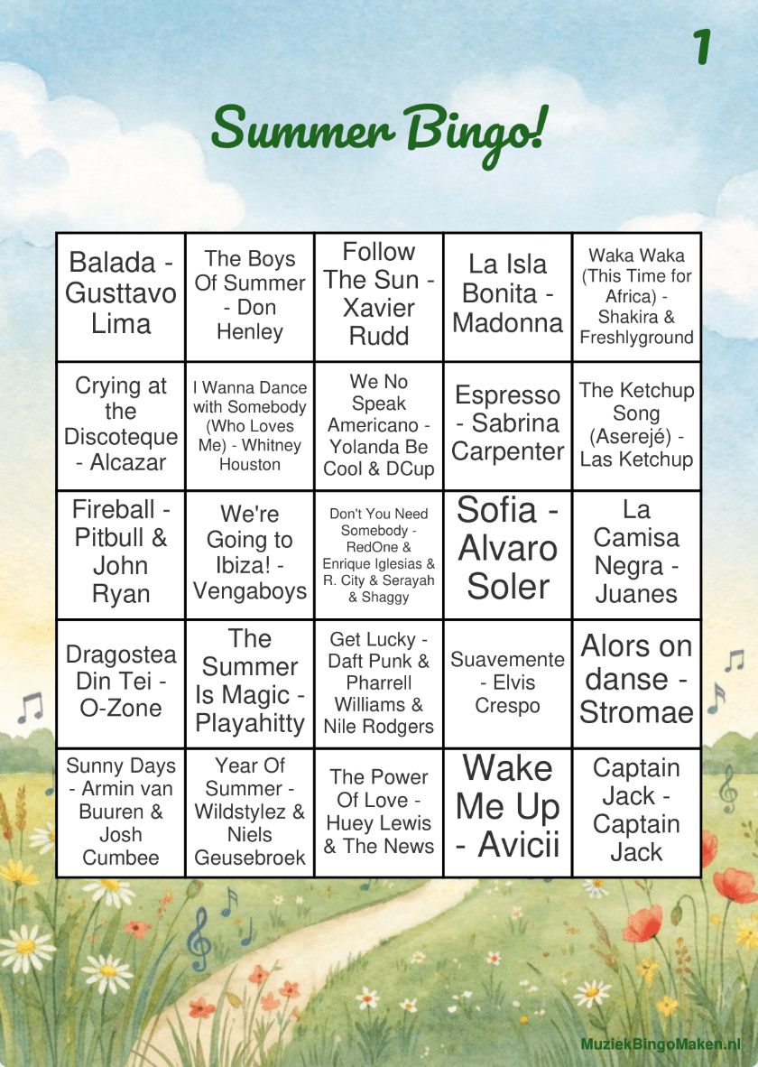 Bingo Musical Verano