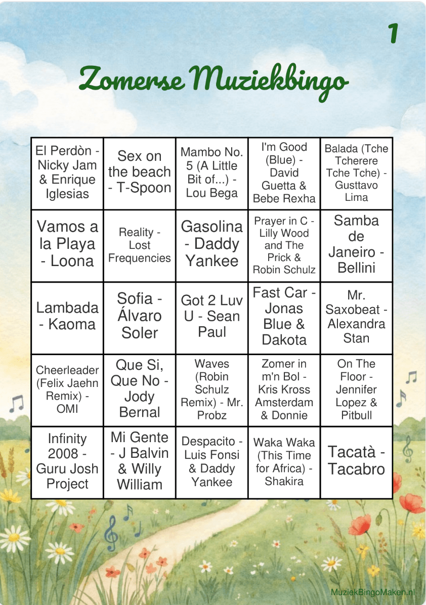 Bingo Musical Verano